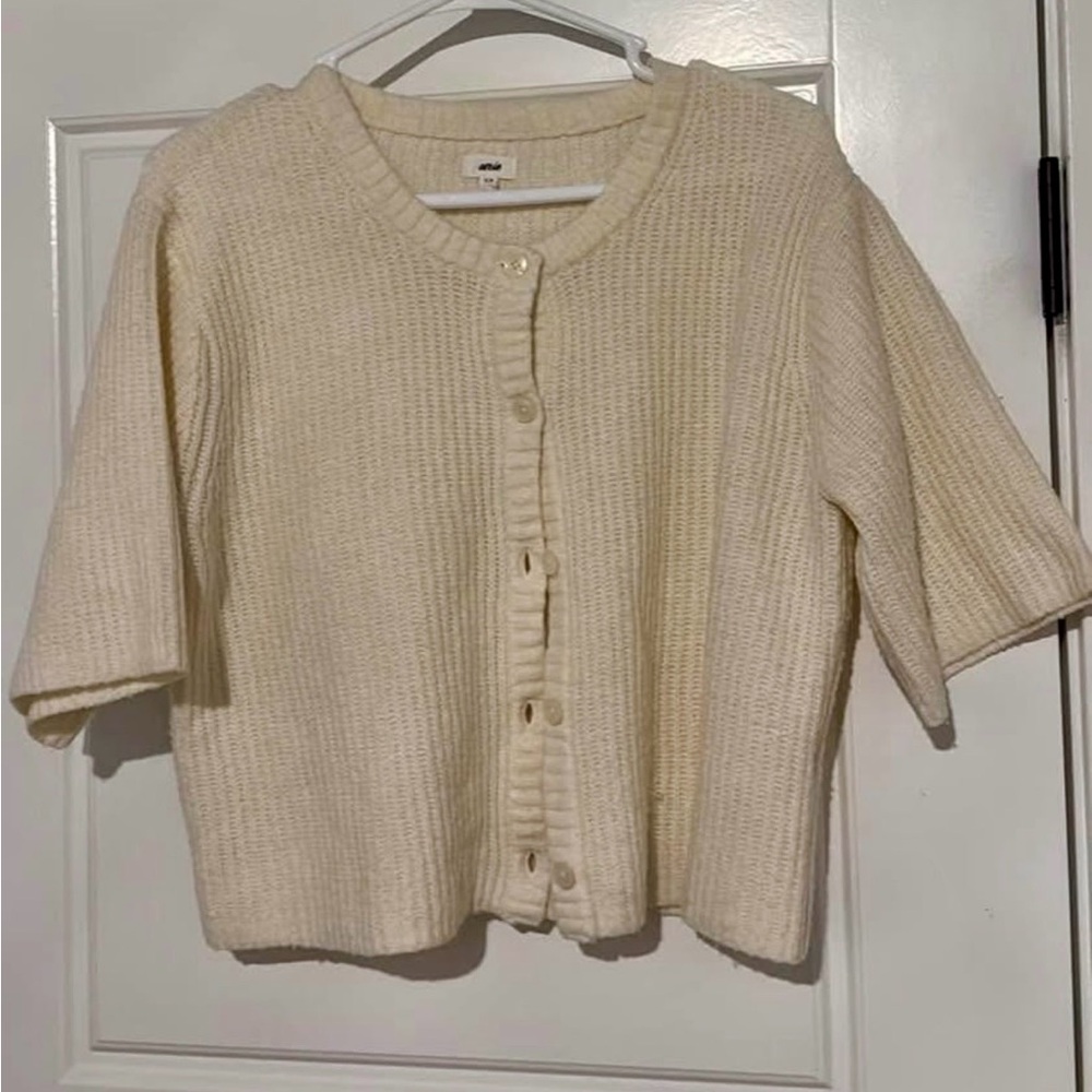 Aerie Cream Button-Up Cardigan